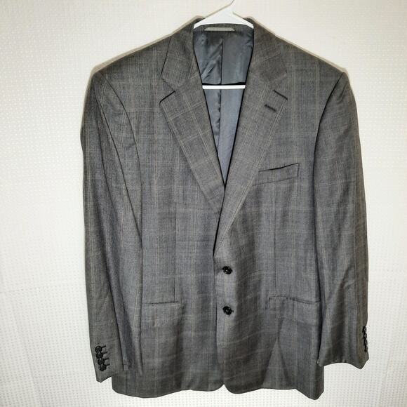 Ermenegildo Zegna 44L Blazer Super 100s Grey Wool Drop 7 Saks Swiss Made - Picture 1 of 8